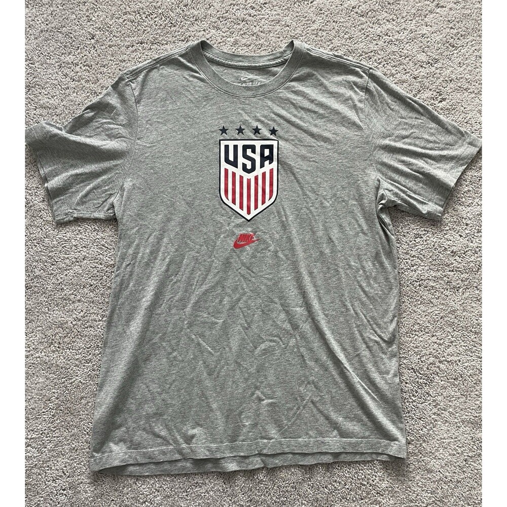 Nike Team USA Large Men’s Gray Graphic Logo Short Sleeve T-shirt